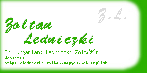 zoltan ledniczki business card